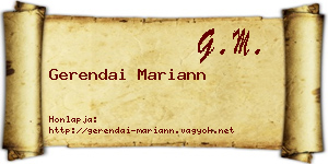 Gerendai Mariann névjegykártya